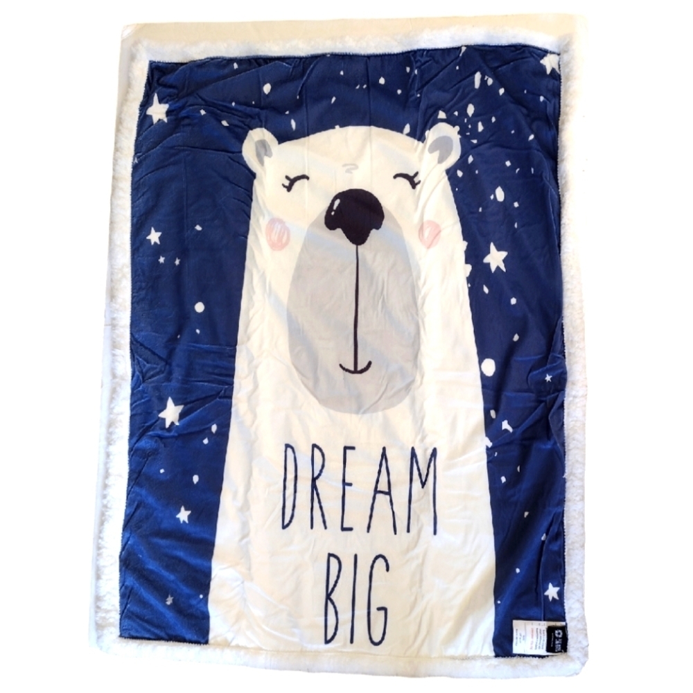 5 Starts United Bear Fleece Blanket Super Soft Cozy And Comfortable 30x40